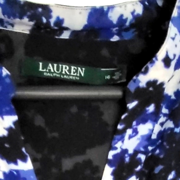 Ralph Lauren Bell Sleeve Flowered Shirt Dress Size 16 - Picture 13 of 13